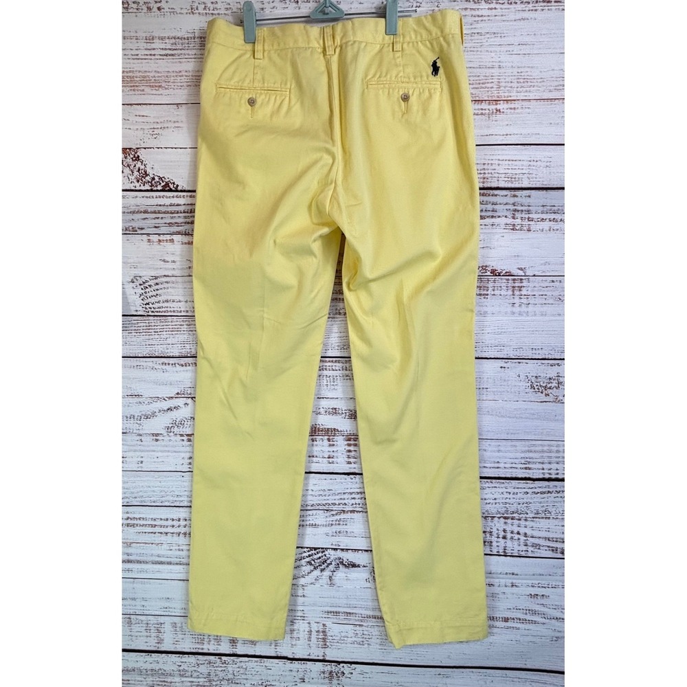Chino Pants Polo Ralph Lauren 34/34* Butter Yellow 100% Cotton Embroidered Pony - Picture 9 of 16